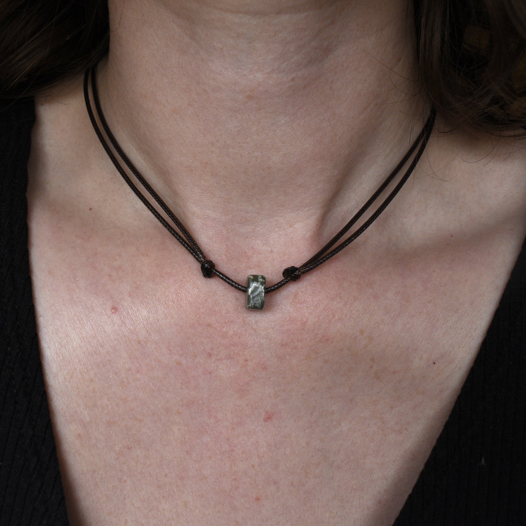 Jasper Choker Necklaces with Adjustable Poly Cord