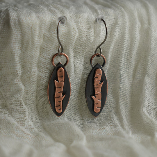 birch tree bark earrings