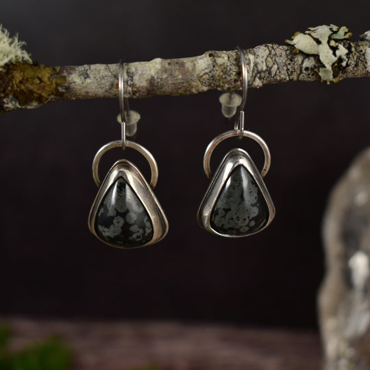 Black Jasper silver earrings