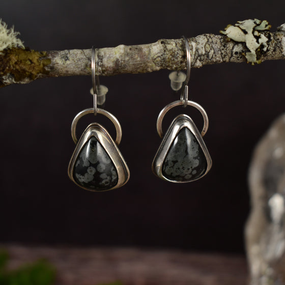 Black Jasper Silver Earrings