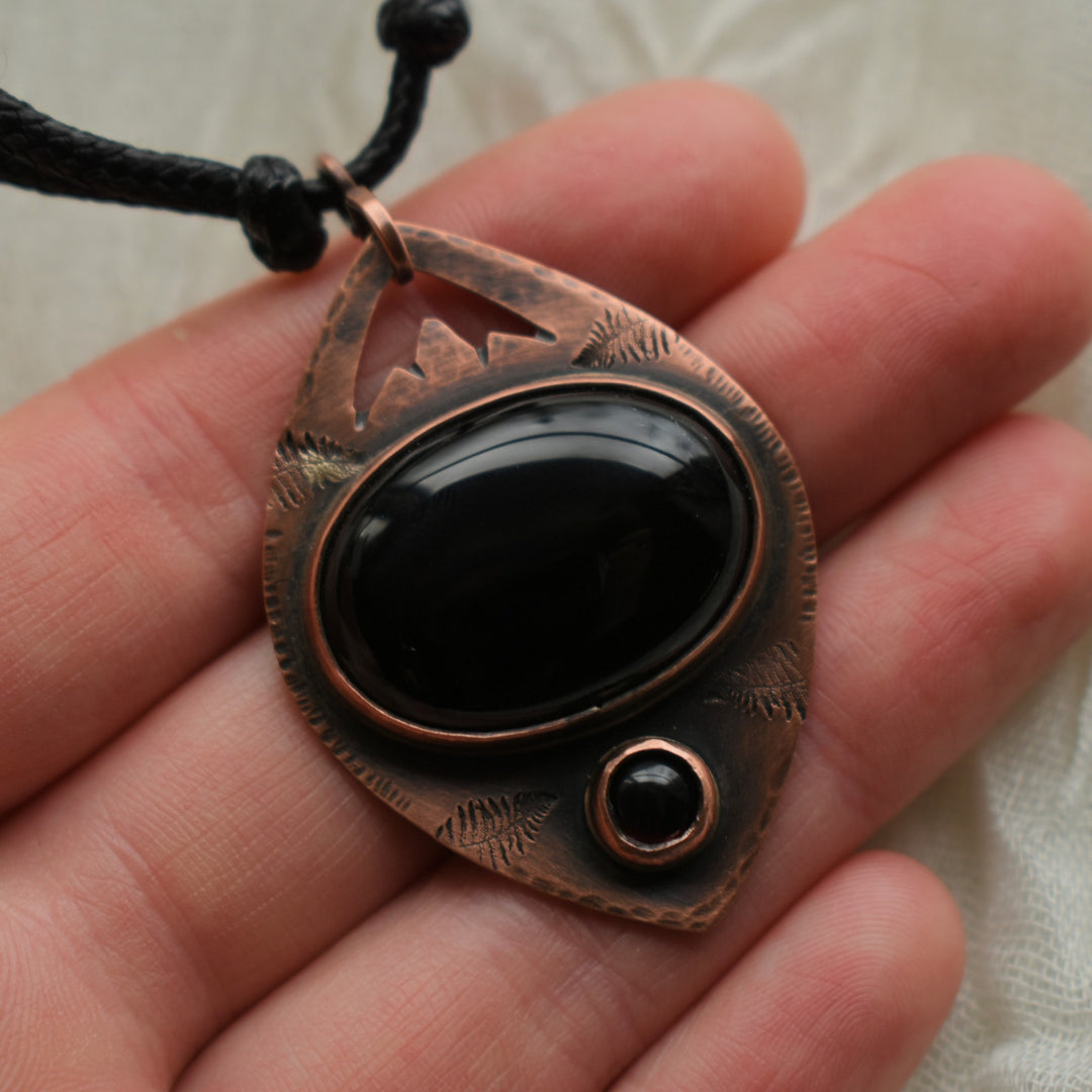 handmade black onyx and garnet jewelry gift