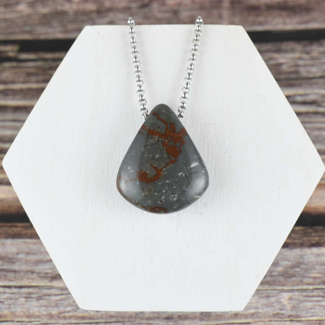 Bloodstone Jasper pendant necklace for men
