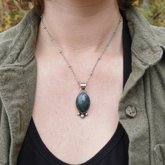 blue Jasper and Sterling silver necklace