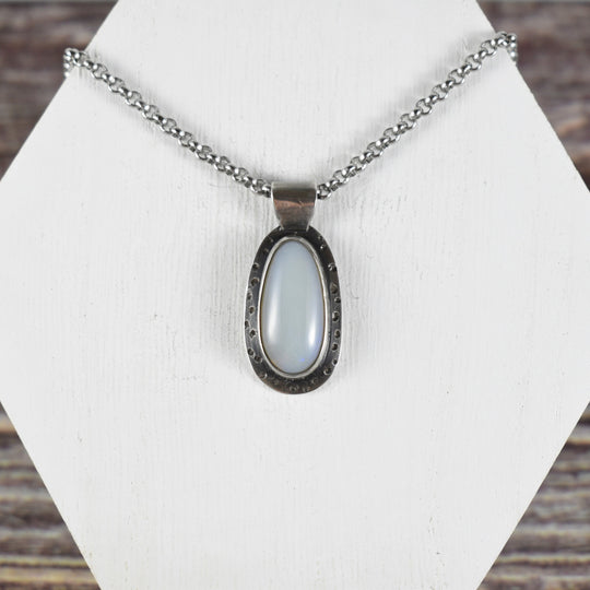 Blue Opal pendant necklace in Sterling silver