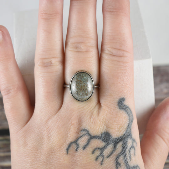 Blue Stone Ring in Sterling Silver 6.5