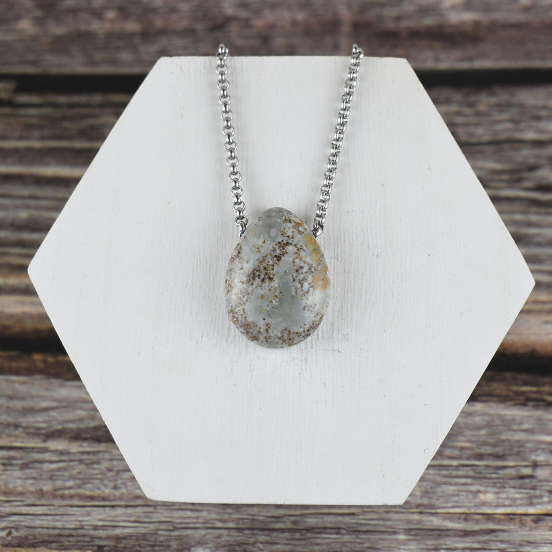 Blue Jasper pendant necklace for men
