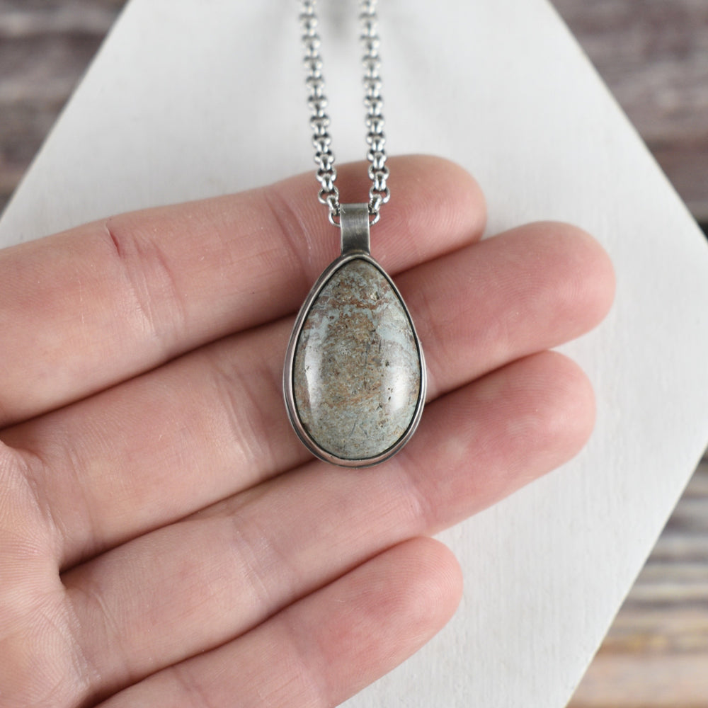 Blue stone silver necklace