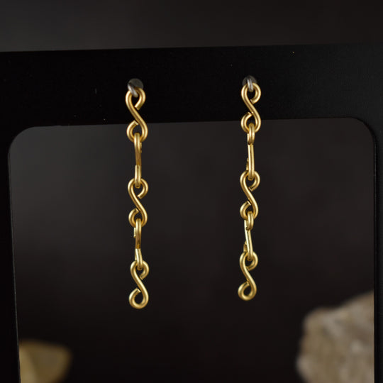 Brass chain earrings