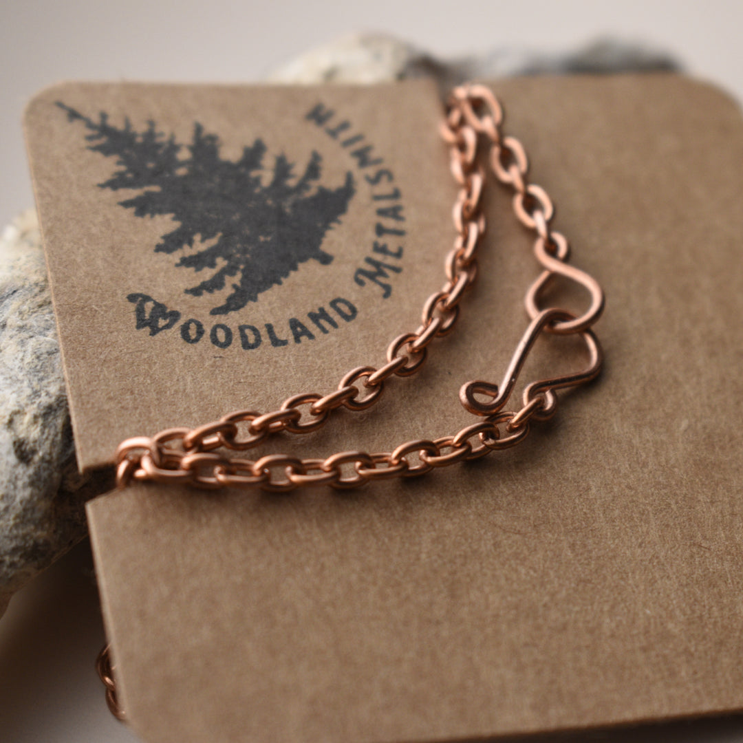 Pure Copper Cable Chain Necklace, Choose Length