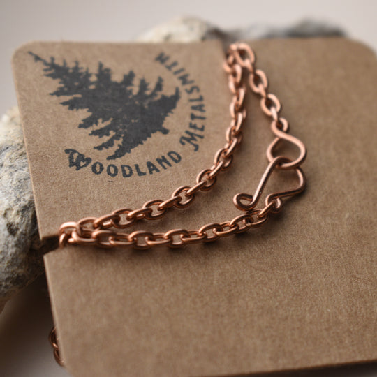 Pure Copper Cable Chain Necklace, Choose Length