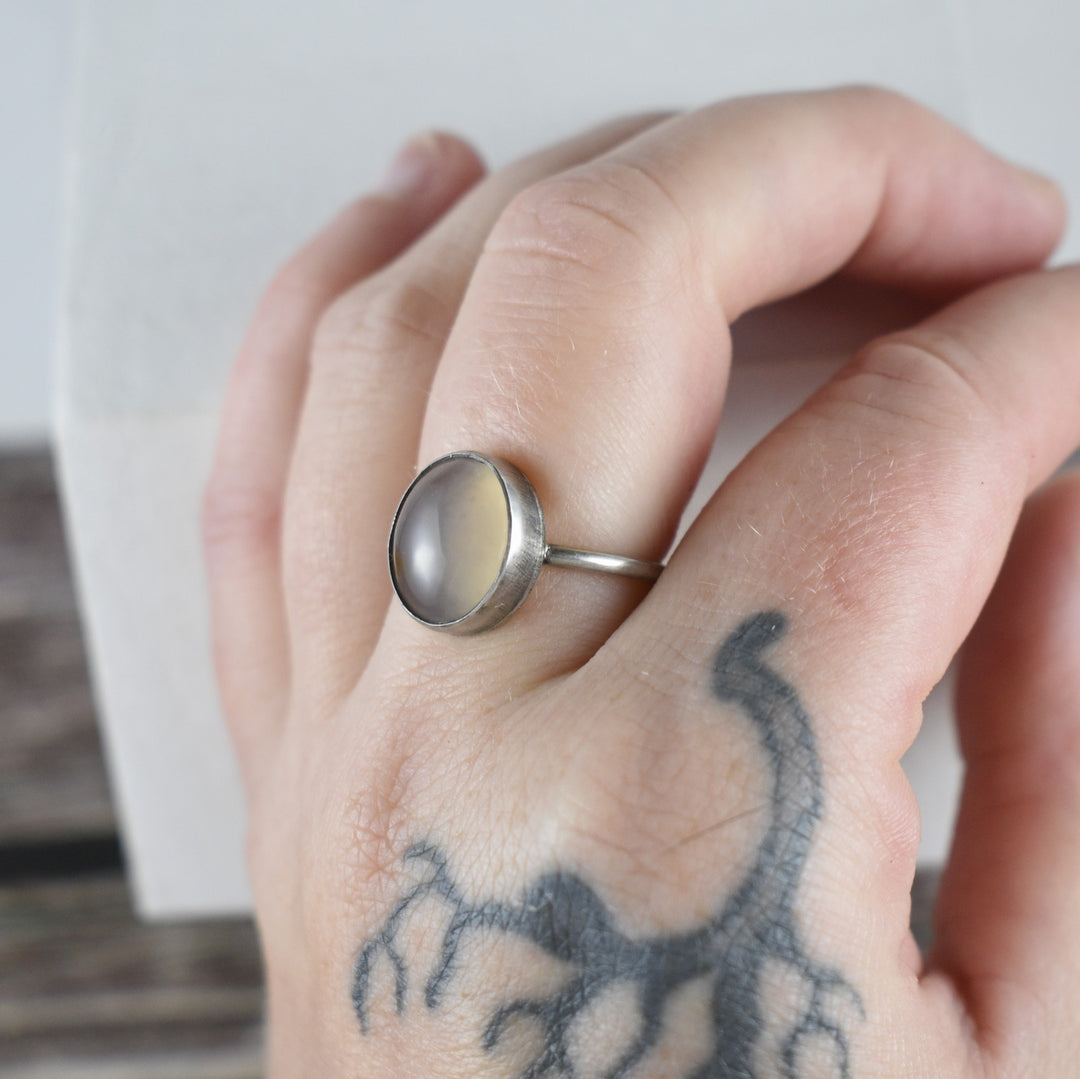 Clear Agate Ring for Women