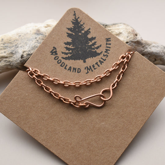 Pure Copper Cable Chain Necklace, Choose Length