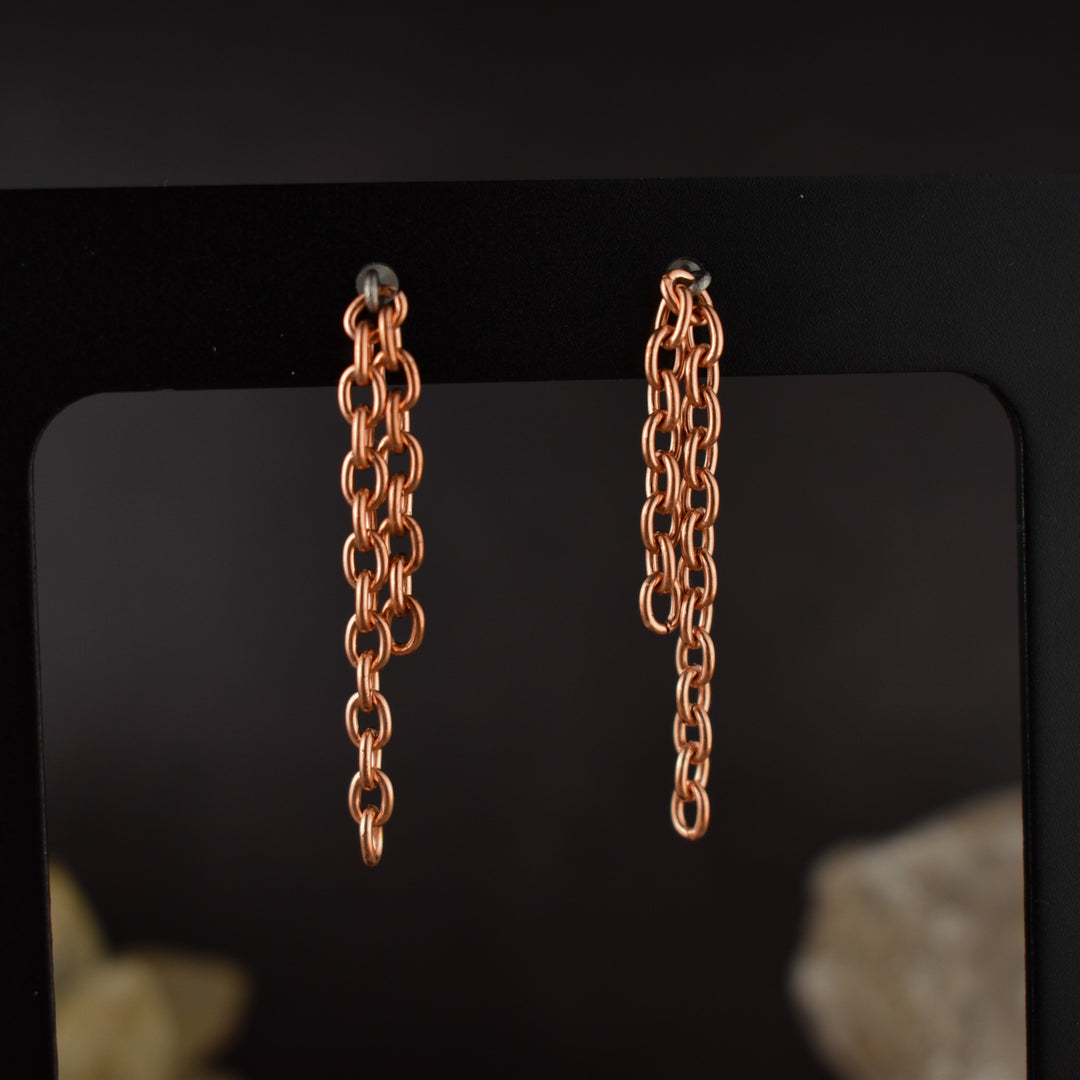 Copper chain earrings