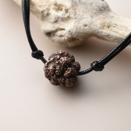 Pure Copper Nodule Necklace with Adjustable Cord