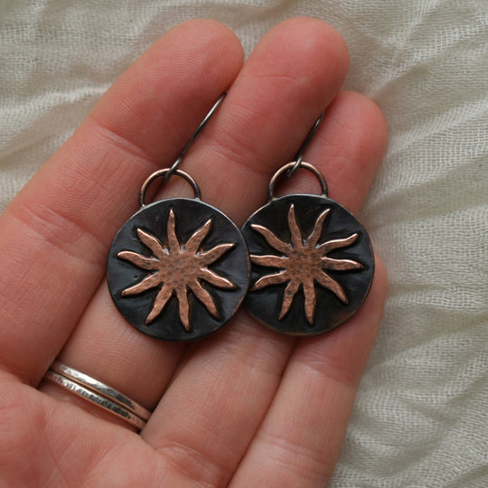 copper sea star earrings