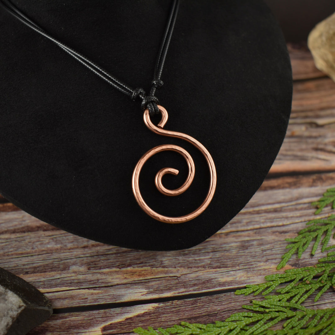 Copper spiral necklace