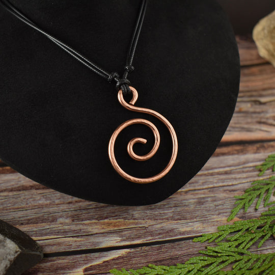 Copper spiral necklace