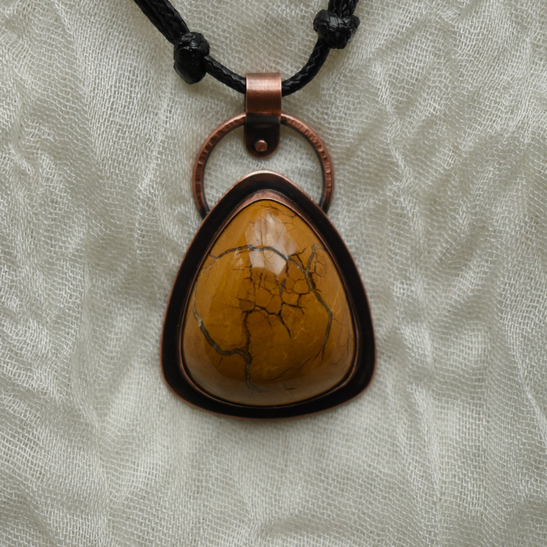 copper and yellow jasper necklace