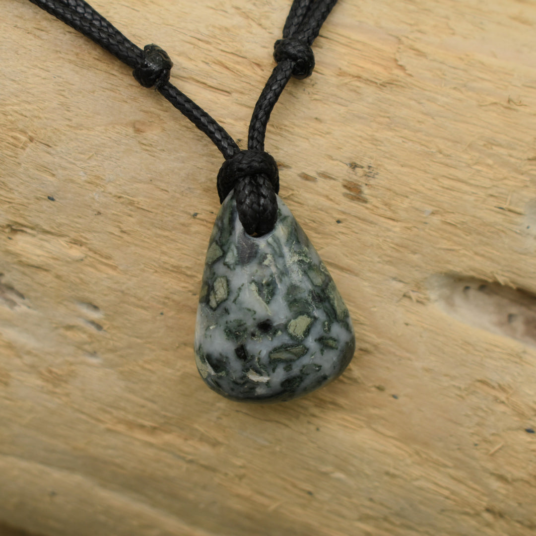 Washington State Green Brecciated Jasper Pendant Necklace