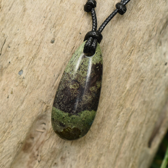 Washington State green and purple Jasper pendant necklace