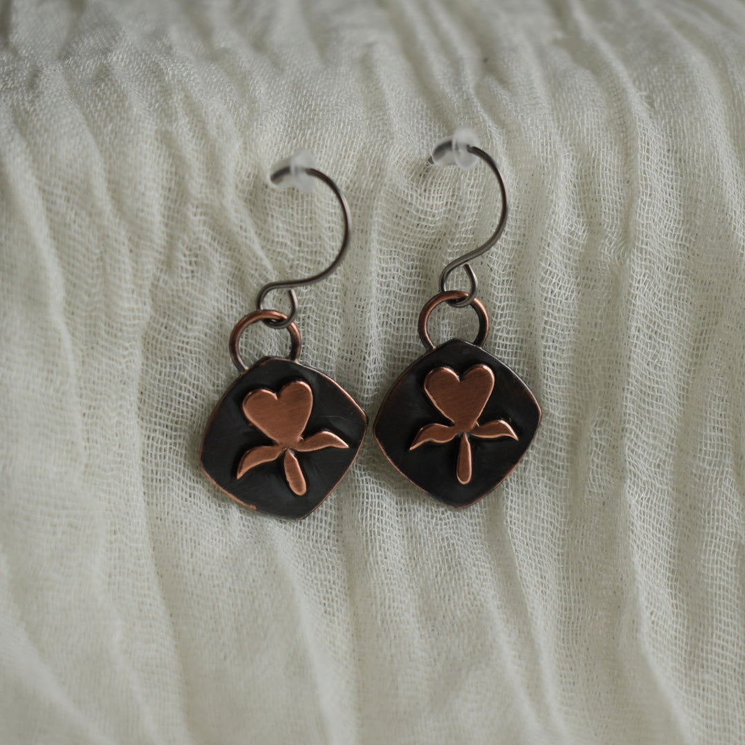 handmade bleeding heart earrings