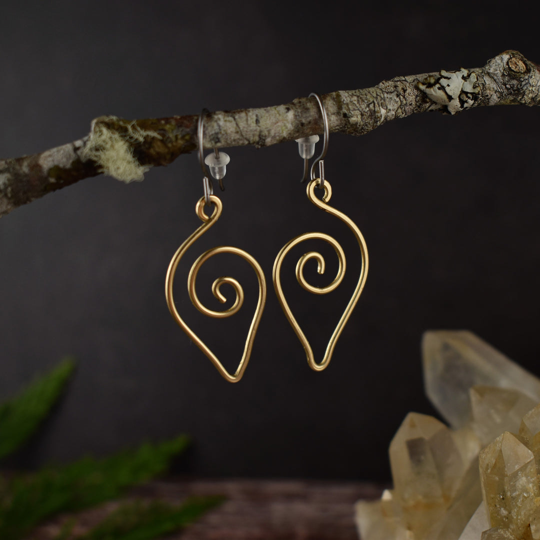 Handmade brass earrings