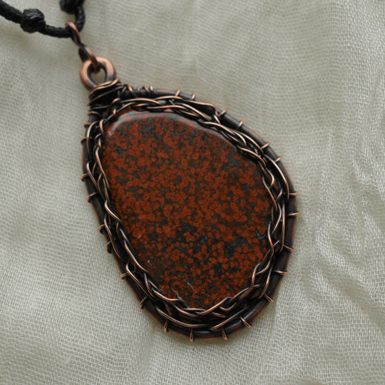 handmade washington state jasper copper pendant necklace