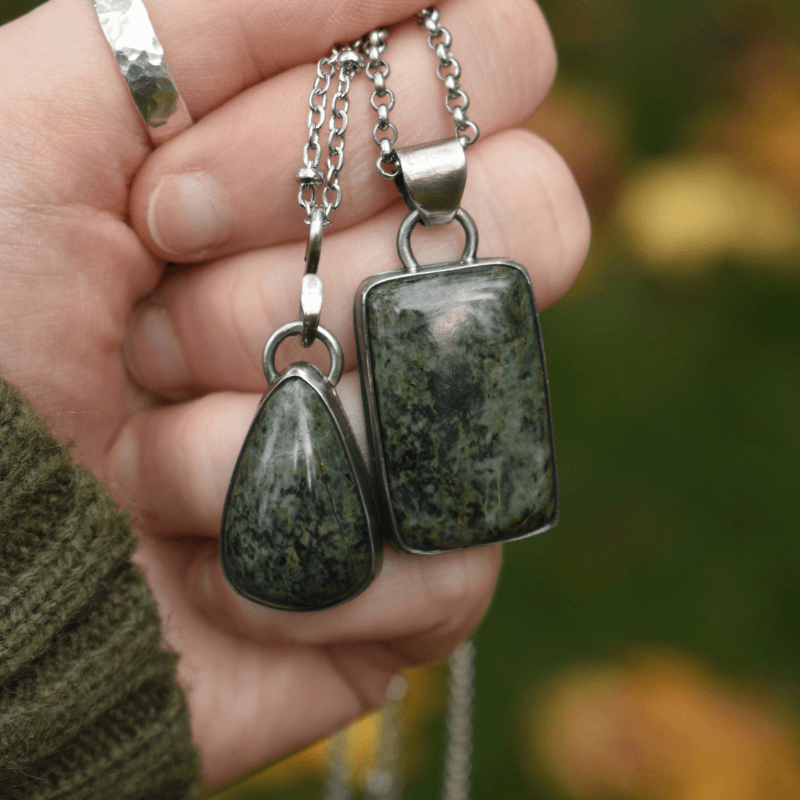 Handmade gemstone jewelry by Woodland Metalsmith