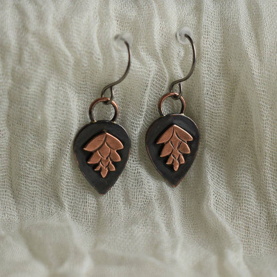 handmade pine cone earrings