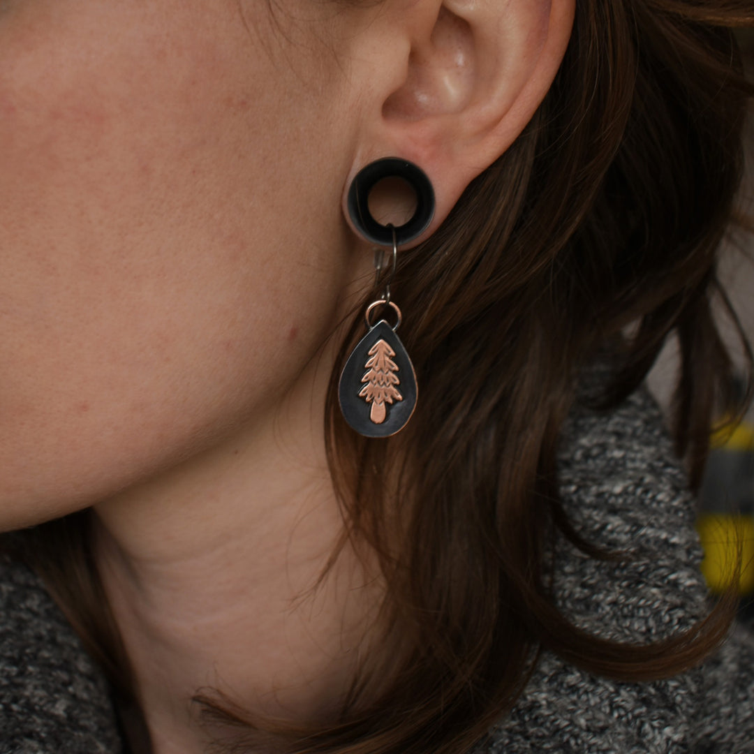 handmade tree earrings
