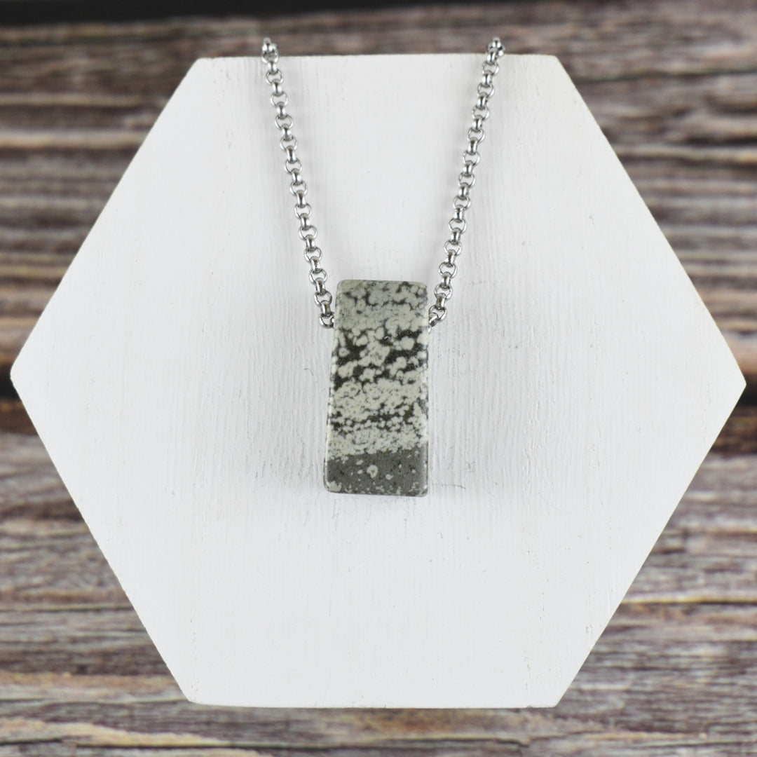 Handmade Variolite Pendant with Custom Chain