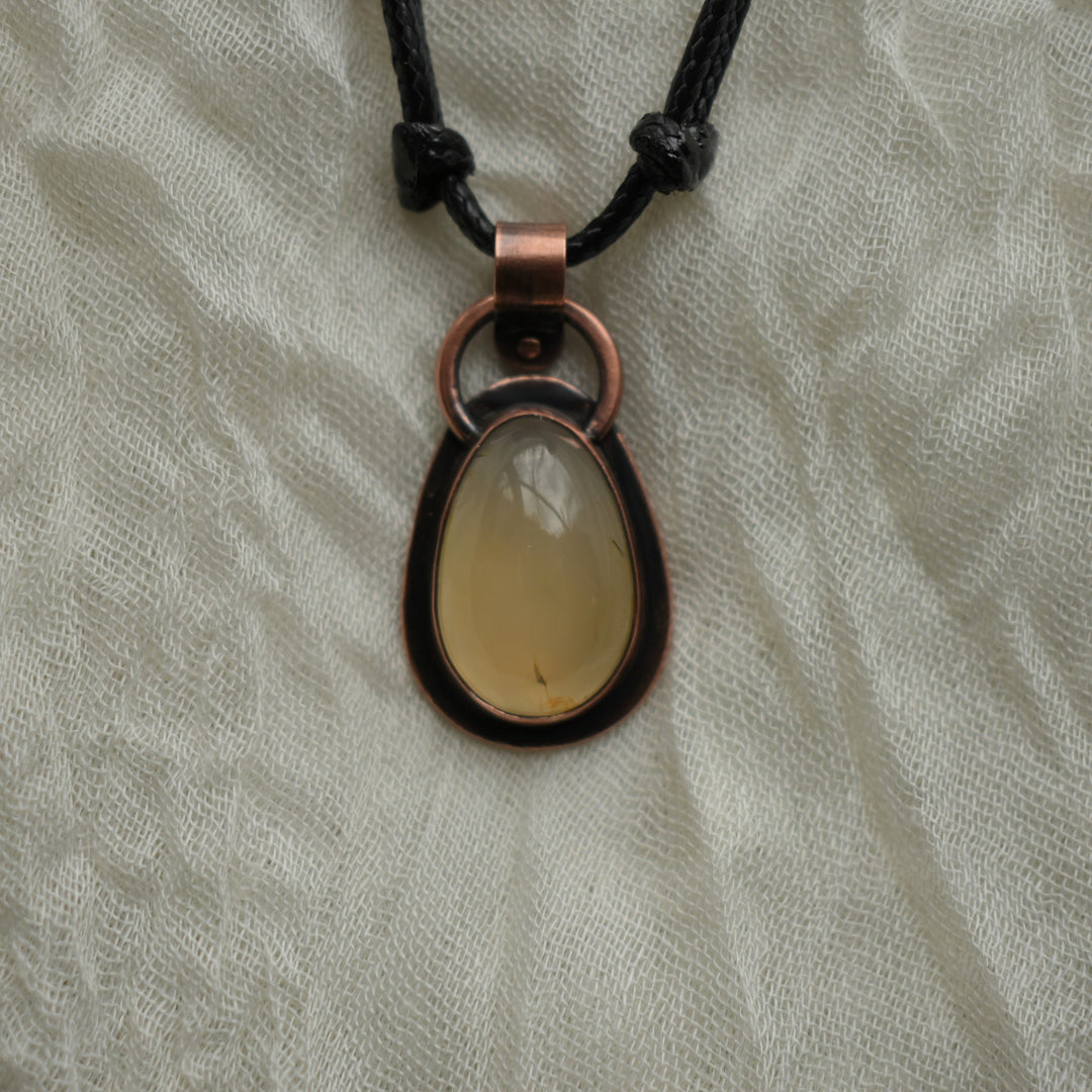 Handmade Washington Agate necklace in copper with an adjustable cord
