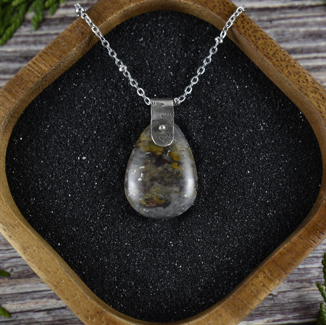 Jasper Sterling Silver Pendant (Necklace Sold Separate) - Woodland Metalsmith