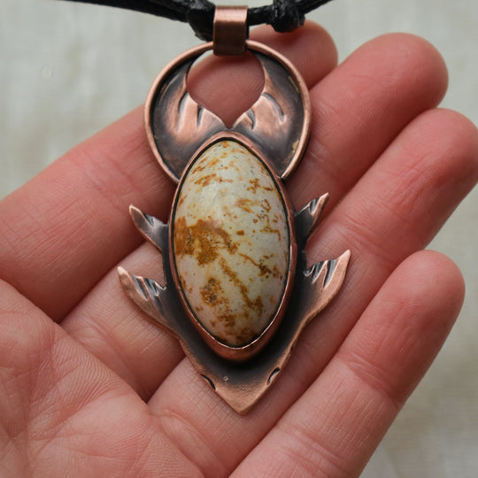 washington state jasper pendant necklace made into a koi fish