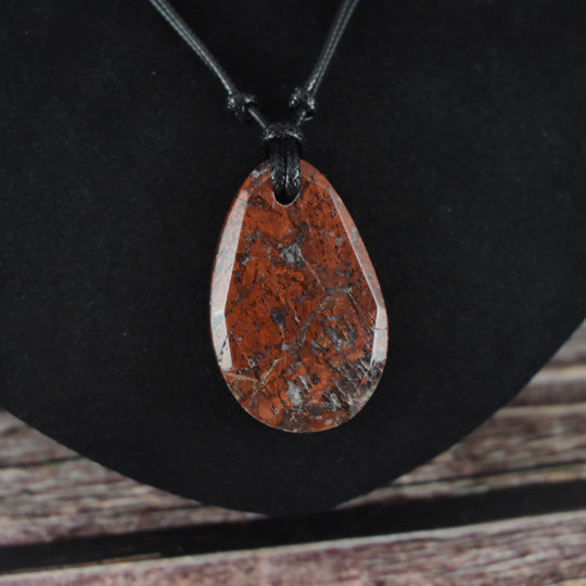 Large red Jasper pendant necklace