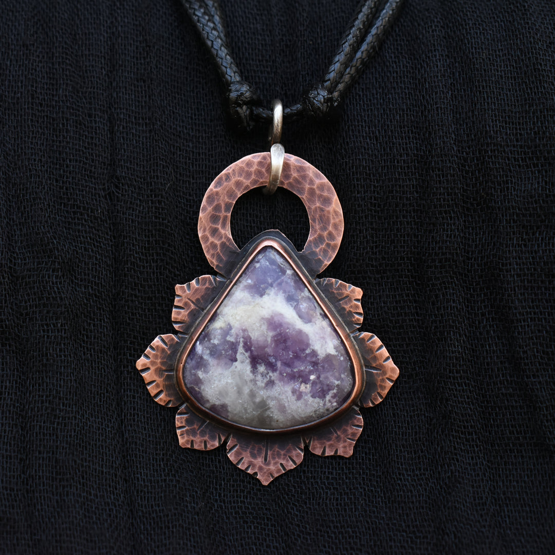 lepidolite copper necklace