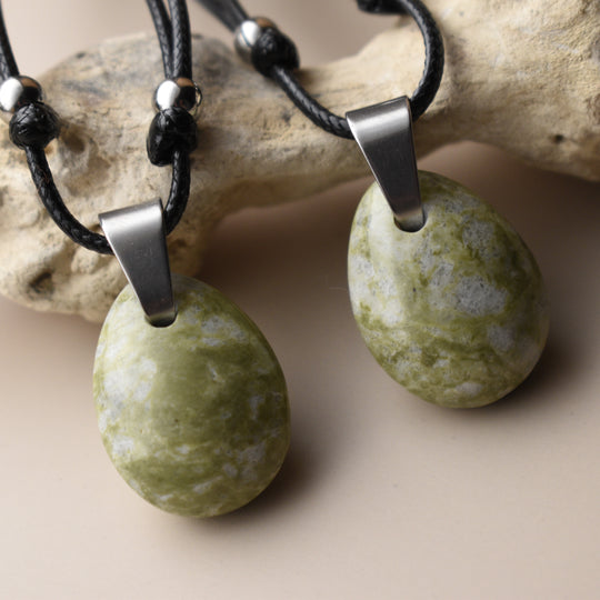 Epidote Pendant Necklaces with Adjustable Cord