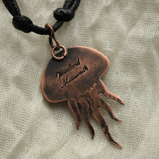 metalsmith jellyfish copper pendant necklace