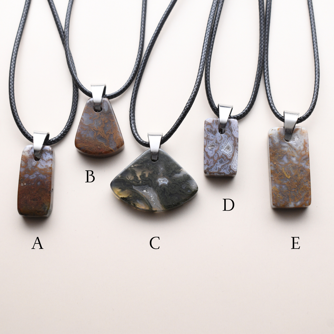 Oregon Moss Agate Pendant Necklaces