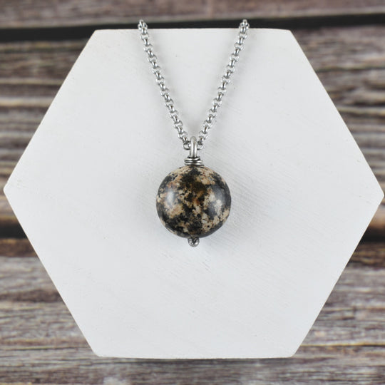 Orange and Black Tourmaline Sterling silver pendant necklace for women