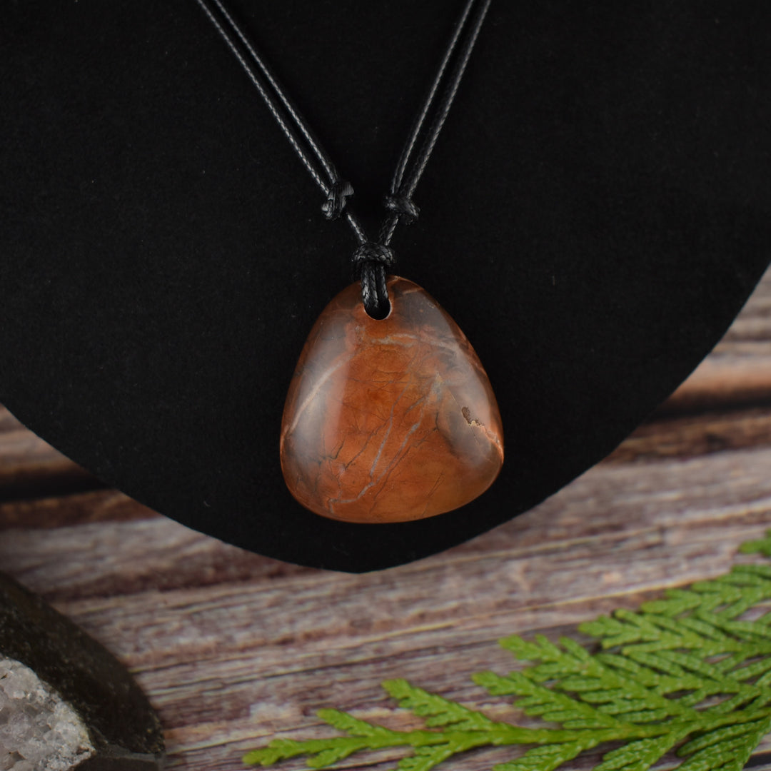 Orange Jasper focal pendant necklace