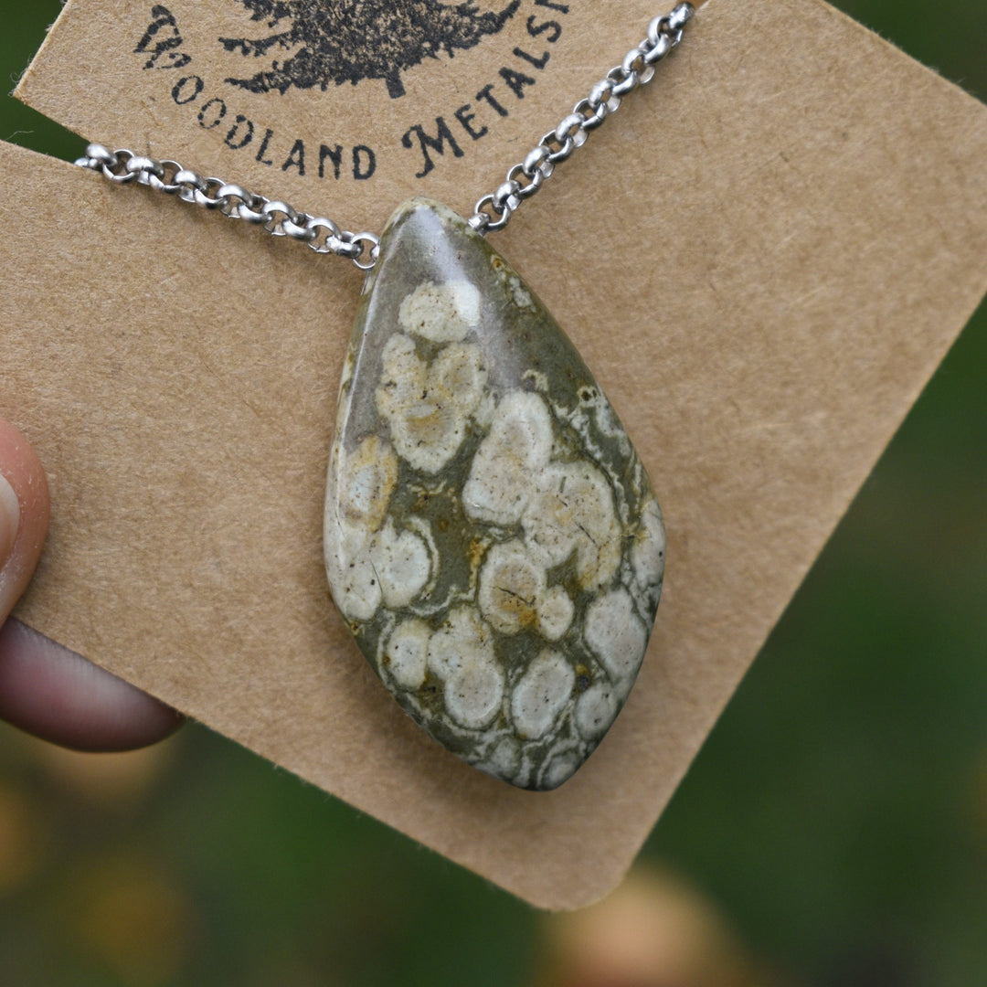 Washington orb Variolite necklace for men