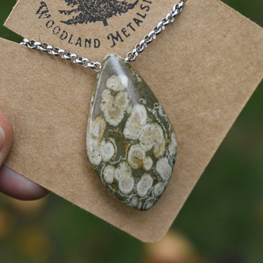 Washington orb Variolite necklace for men
