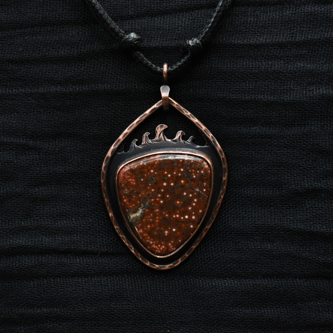 orbicular jasper copper pendant necklace