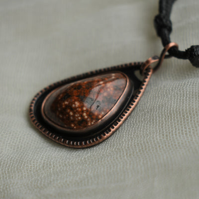 orbicular jasper metalsmith pendant