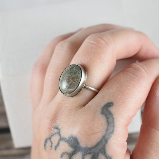 oval blue stone ring