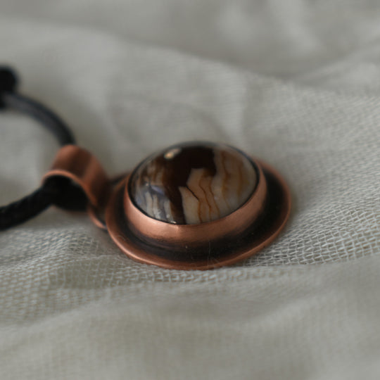 small petrified wood choker necklace