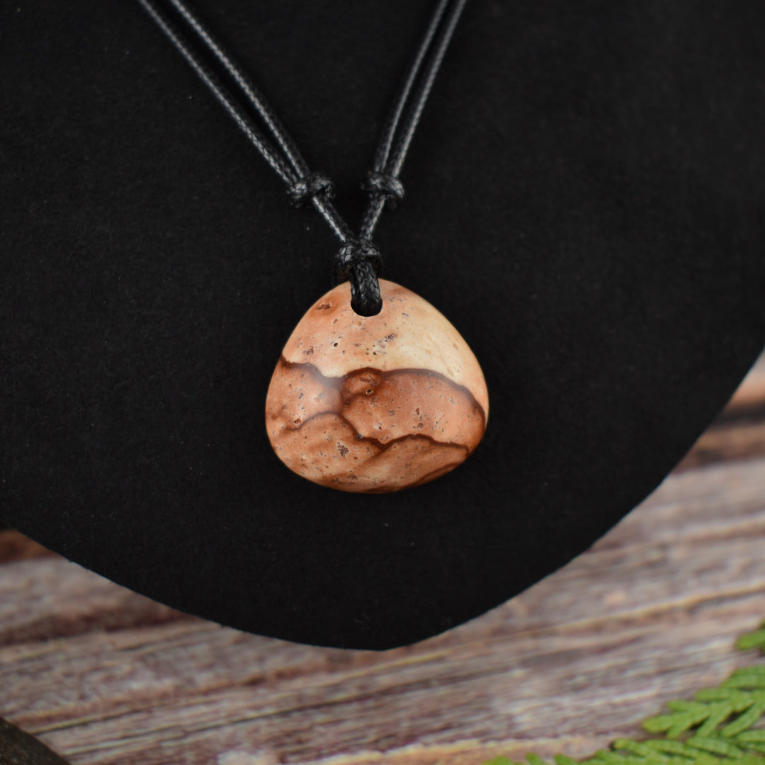 Rosy Picture Jasper focal pendant necklace