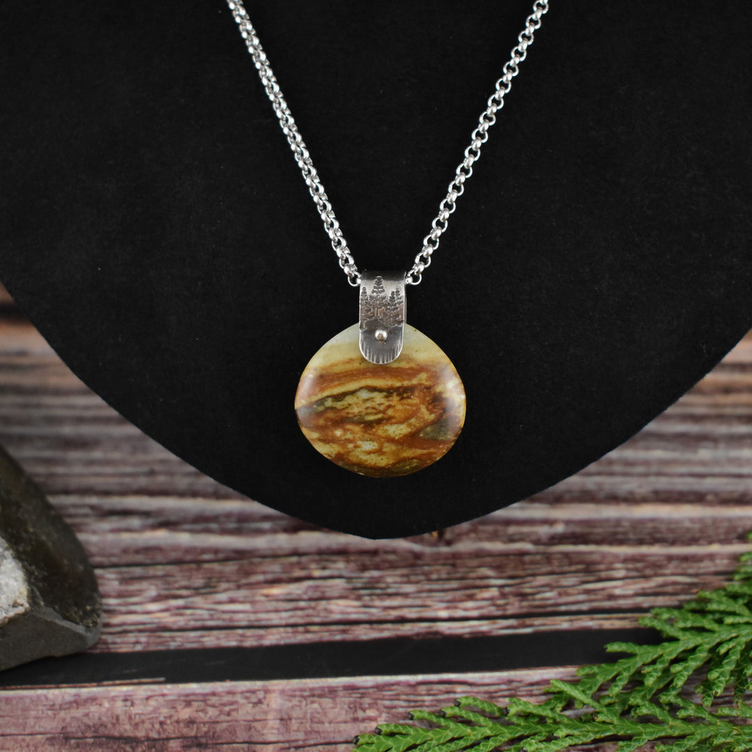 Picture Jasper silver necklace