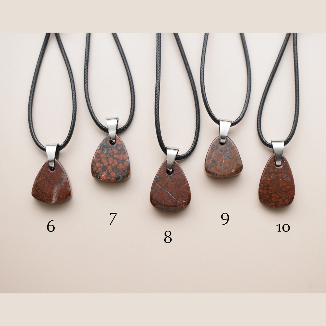 Washington Poppy Jasper Pendant Necklace